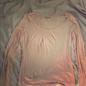 Pink off the shoulder tee.